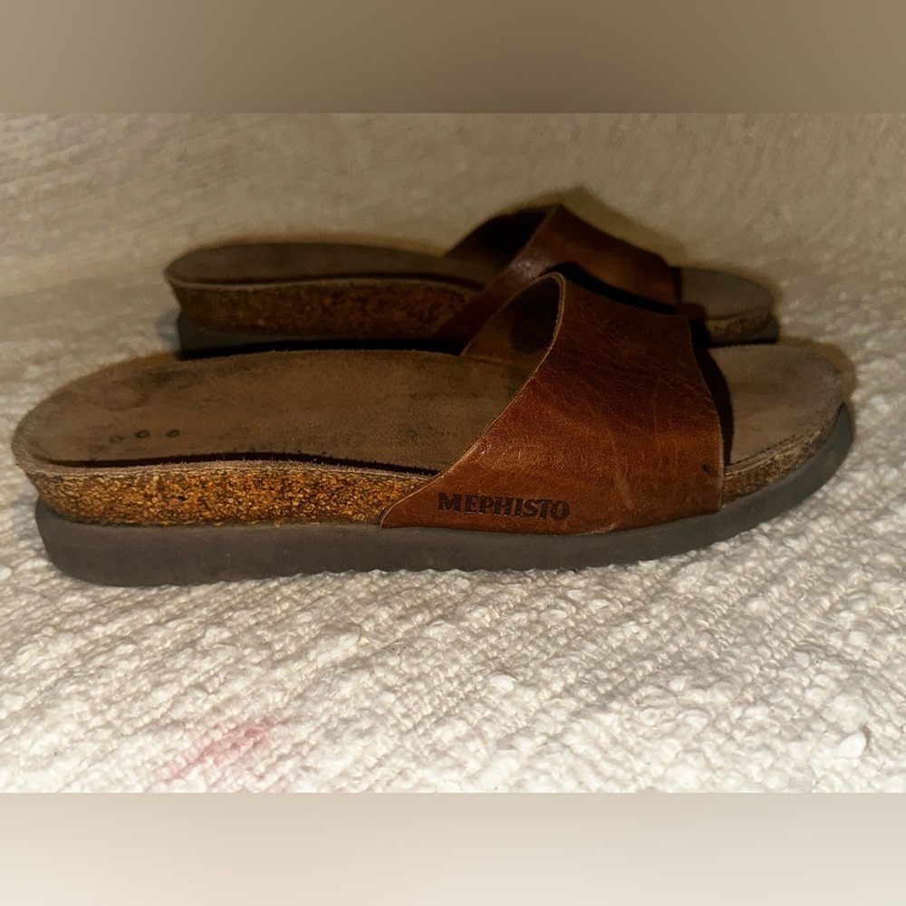 Used Hanki Mephisto Genuine Leather Brown Sandals Made in France 38 - Picture 6 of 12